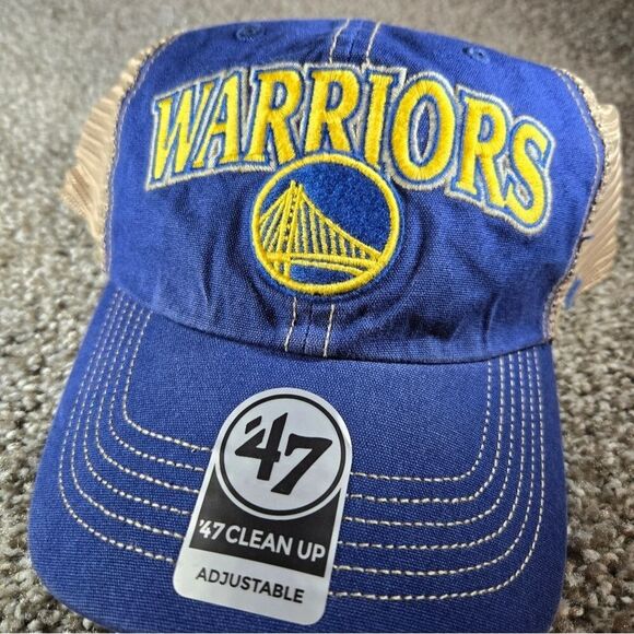 Golden State Warriors '47 Brand Clean Up Men’s Adjustable OSFA Hat Embroidered - Picture 8 of 8